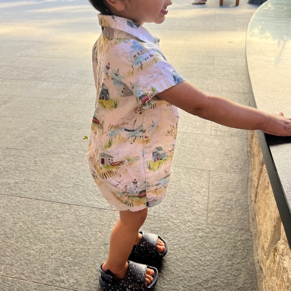 Fiveloaves Twofish boys shorts romper